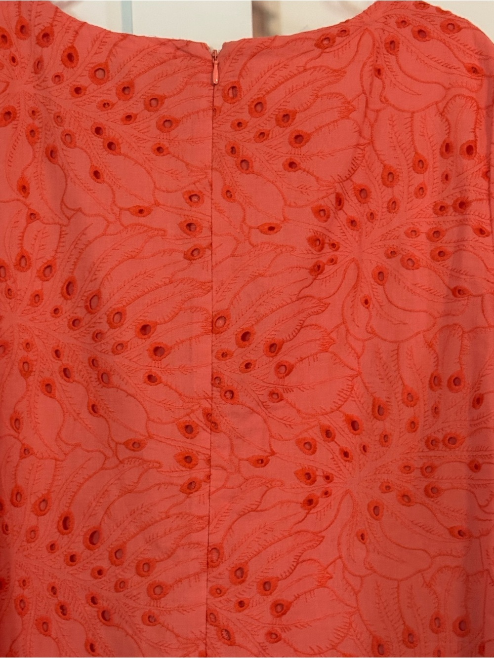 Preston & York Coral Eyelet Embroidered Shift Dress Size 10 - Picture 7 of 8